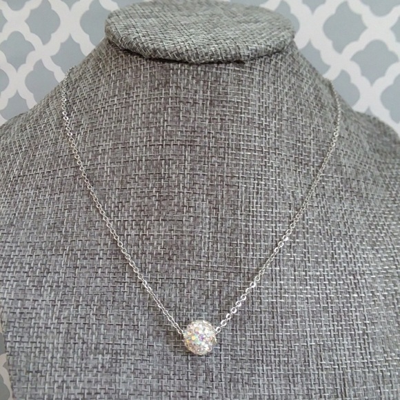 NWT Harriet Ave Iridescent Rhinestone Bead Silver Tone Chain Necklace - Picture 9 of 12